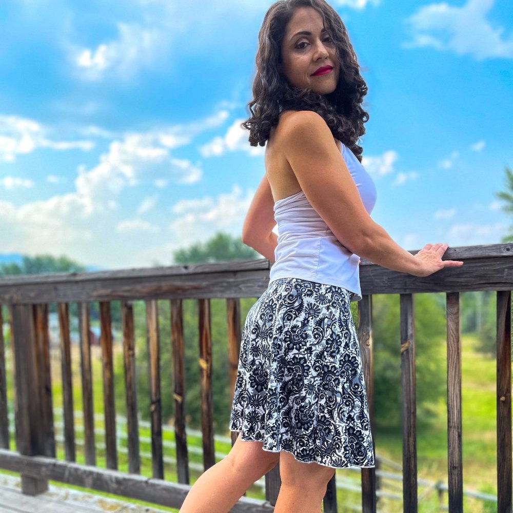 🙂Attractive Professional Business Elegant Casual Smart A-line Skirt Black White